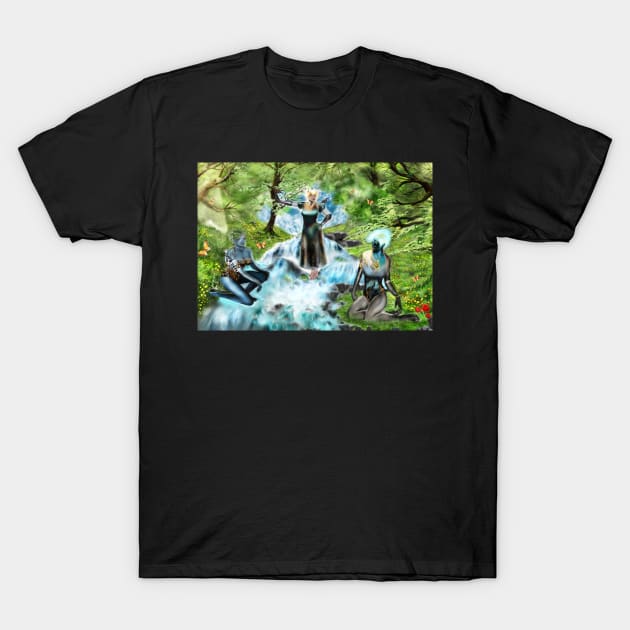 Spirits of the Water {Digital Fantasy Figure Illustration} T-Shirt by grantwilson